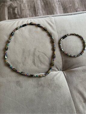 Magnetic Hematite Beaded Necklace & Bracelet